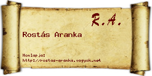 Rostás Aranka névjegykártya