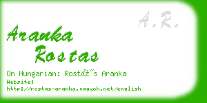 aranka rostas business card